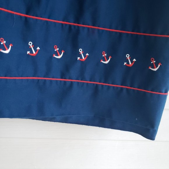 Vintage 70s/early 80s nautical theme skirt with embroidered anchors - Picture 3 of 6